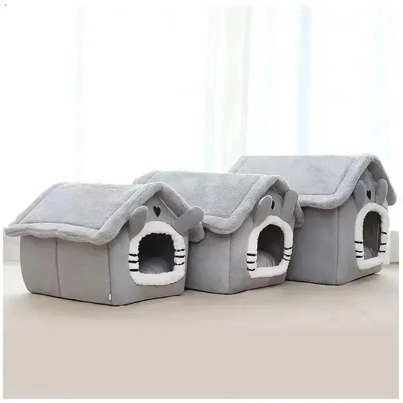 Indoor Pet Tent House – Soft Warm Dog & Cat Bed Kennel, Removable & Washable, S/M/L