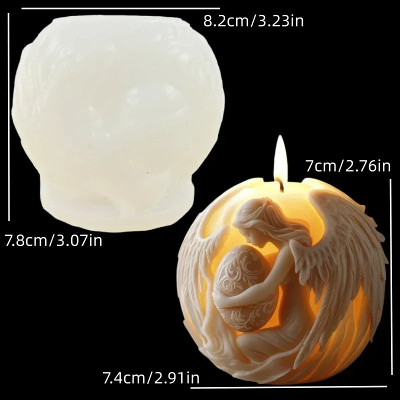 Jesus Horse Cylindrical Scented Candle Silicone Mold Wings Jesus Horse Galloped MoldS Jesus Angel Resin Plaster Mould