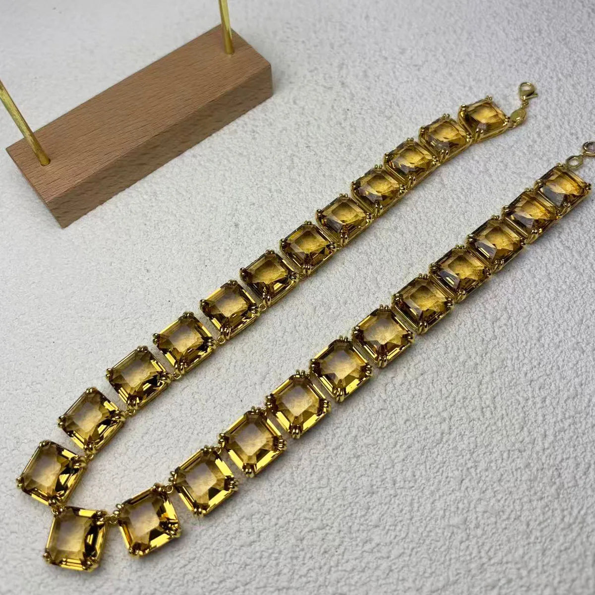 2026 New Fine Jewelry Set for Women Gold Geometric Zircon Crystal Necklace Bracelet Earrings Romantic Gift