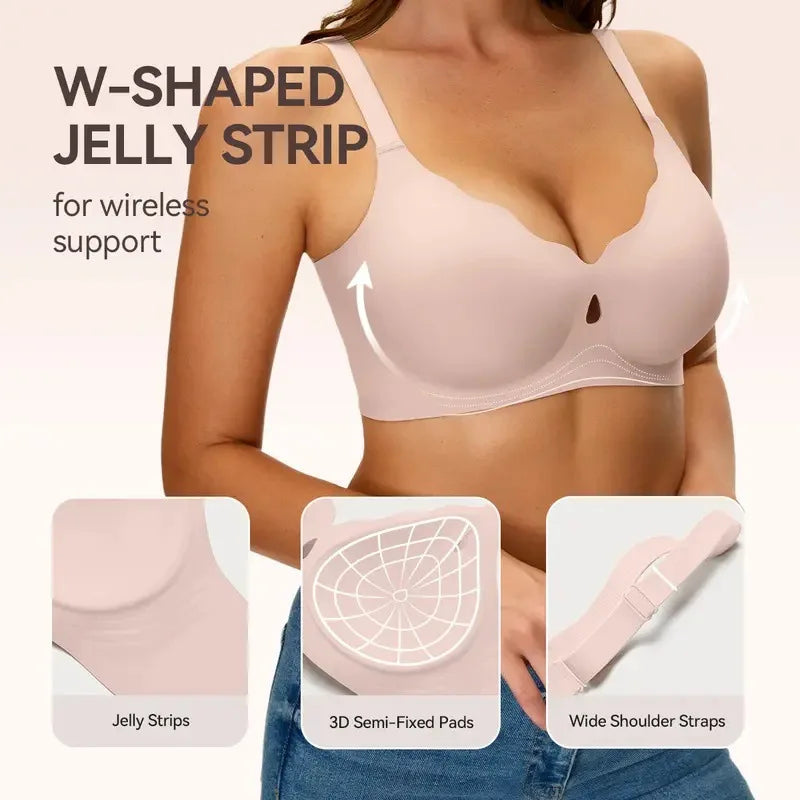 Wireless Bras for Women Wave Push Up No Underwire Bralettes Seamless Full Coverage Support Lift Everyday Bra