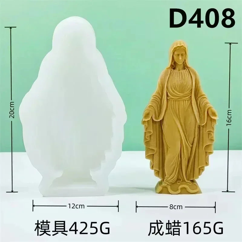 Jesus Horse Cylindrical Scented Candle Silicone Mold Wings Jesus Horse Galloped MoldS Jesus Angel Resin Plaster Mould