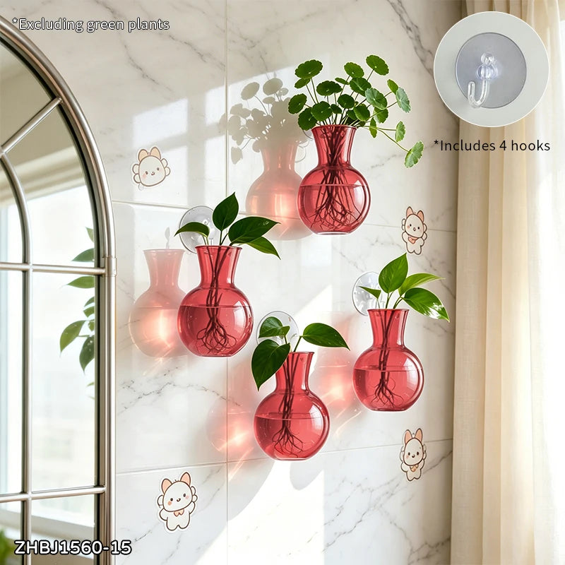 Half-Moon Wall-Mounted Glass Vase & Mini Fish Bowl