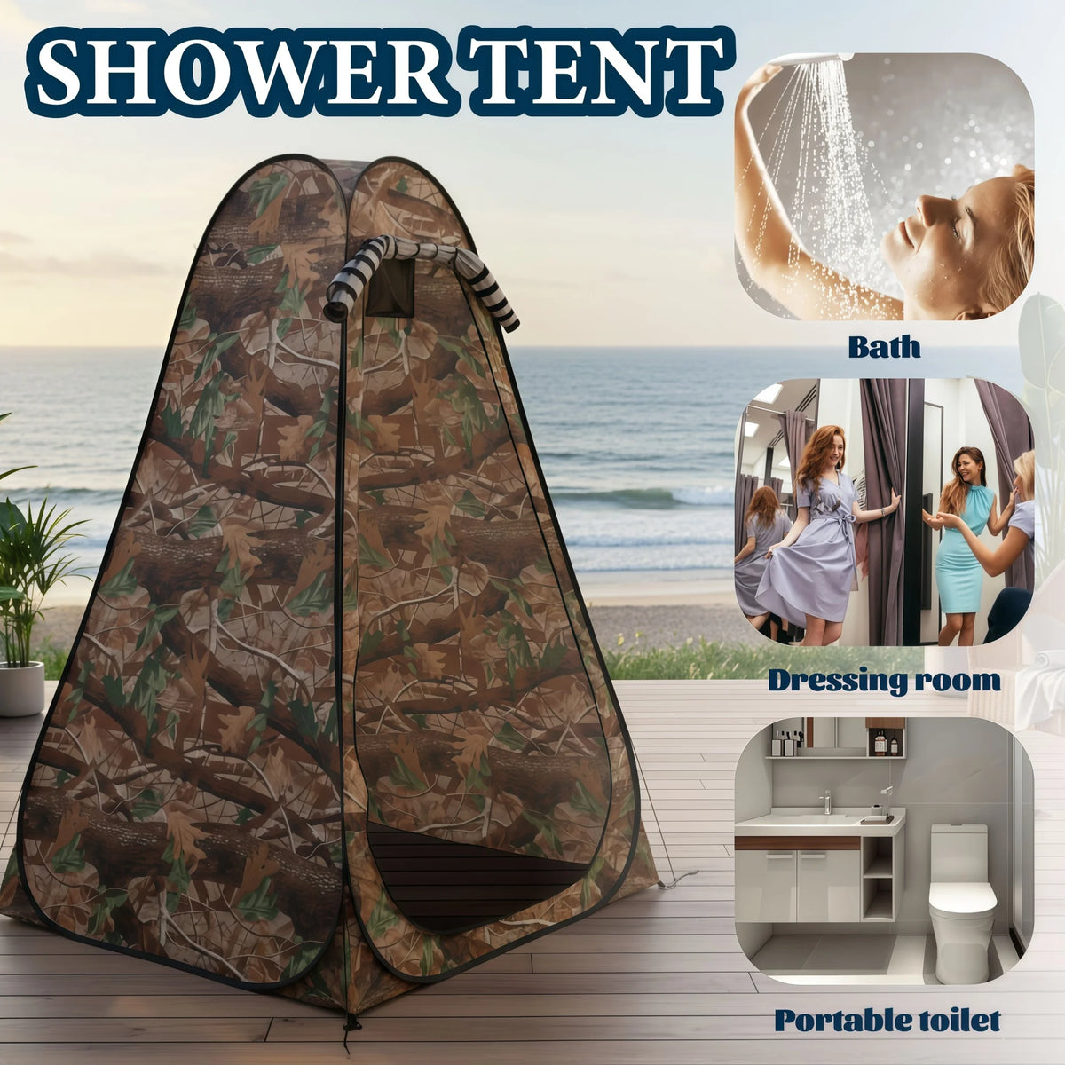 Pop-Up Privacy Tent – Portable Outdoor Shower, Camping Toilet & Rain Shelter with Storage Bag