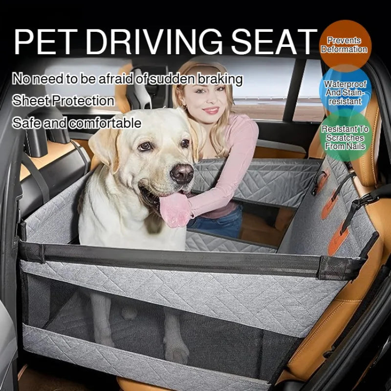 Waterproof Car Pet Seat Cover – Hammock Dog Mat with Hard Bottom & Mesh, All Sizes