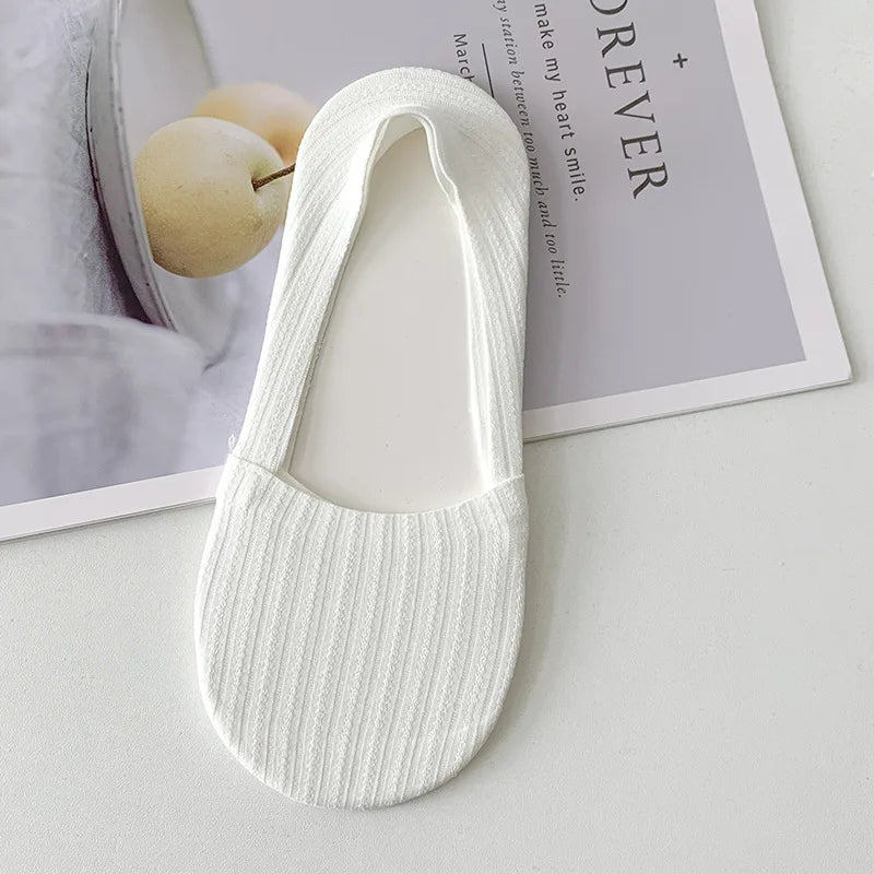 Sock Slippers Women Silicone Non-slip Solid Color Low Cut Boat Sock Cotton Bottom Thin Breathable Summer Invisible No Show Socks