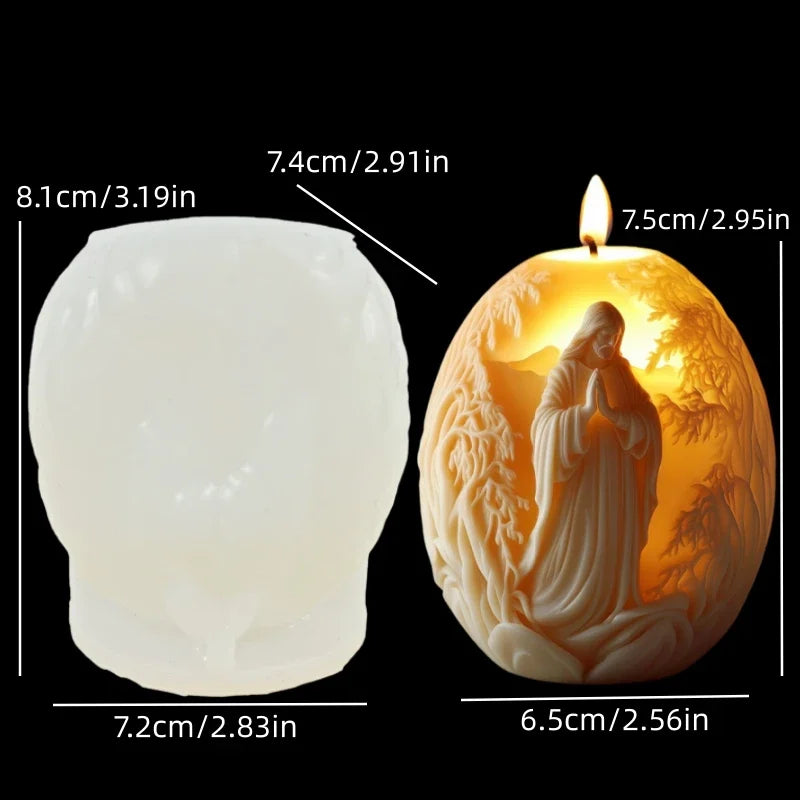Jesus Horse Cylindrical Scented Candle Silicone Mold Wings Jesus Horse Galloped MoldS Jesus Angel Resin Plaster Mould