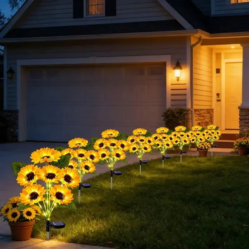 Solar Sunflower Garden Lights