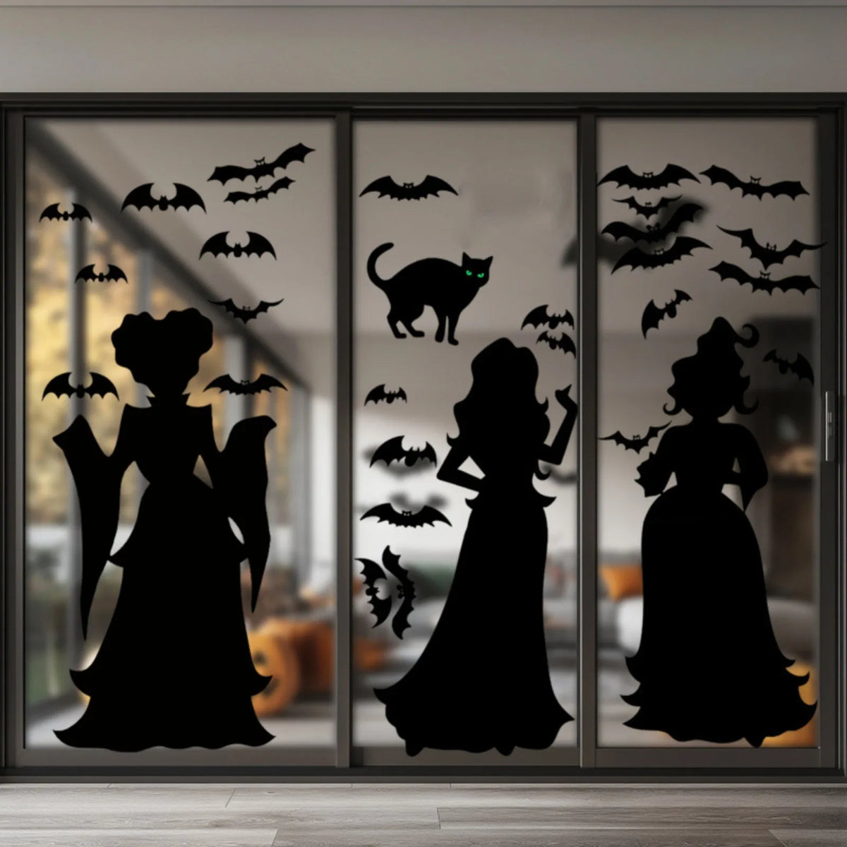 Witch & Bat Window Stickers