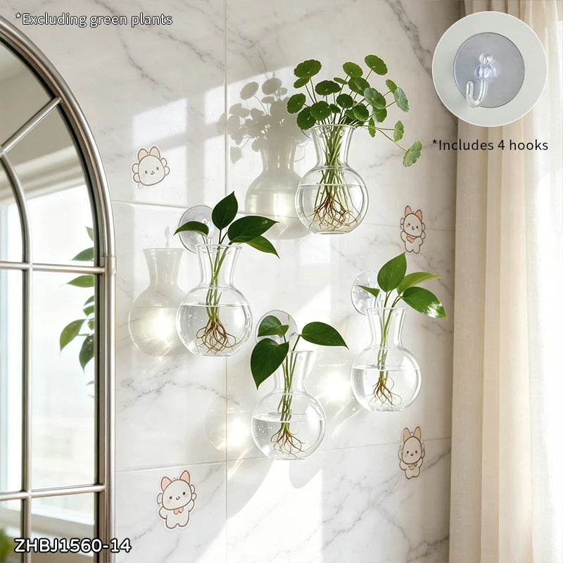 Half-Moon Wall-Mounted Glass Vase & Mini Fish Bowl