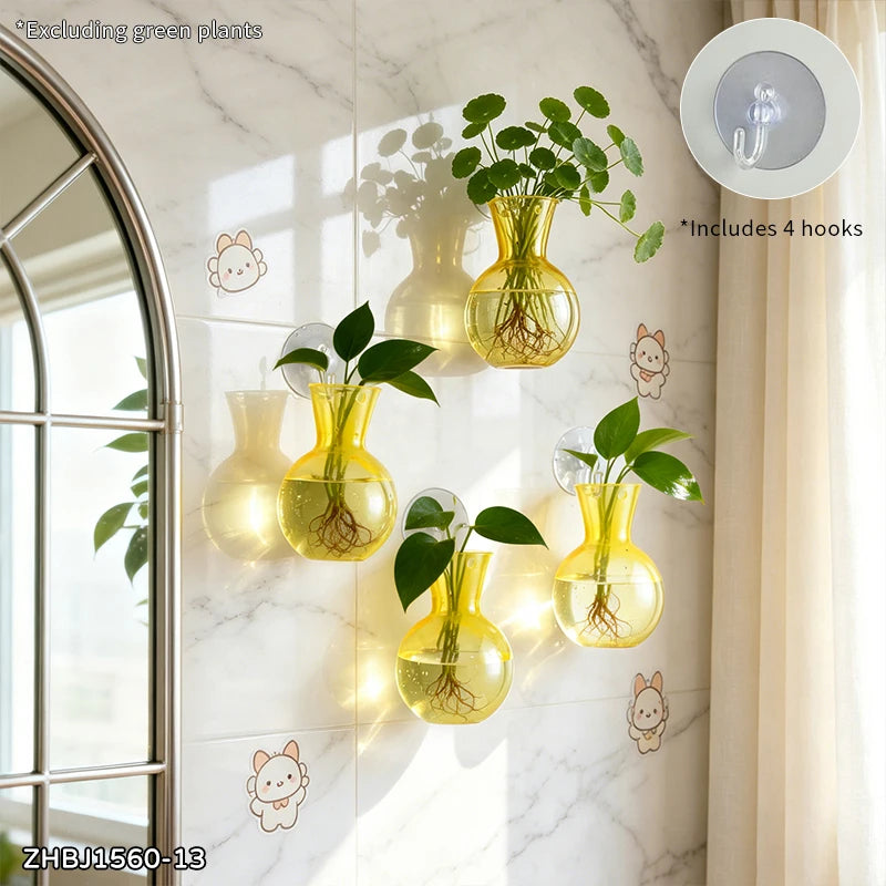 Half-Moon Wall-Mounted Glass Vase & Mini Fish Bowl
