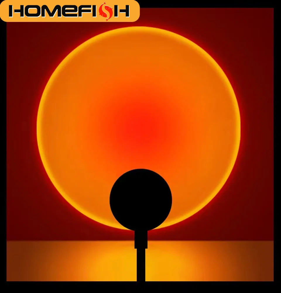 LED Sunset Projection Lamp – USB Mood Light with 14 Modes, 360° Rotation, Bedroom & Living Room Decor