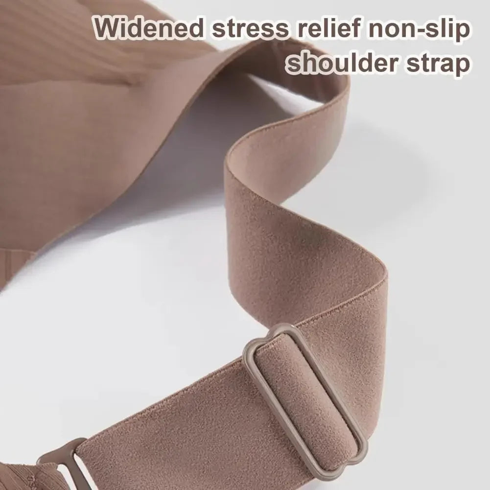 Wire-free Bra Wireless Push-up Bra with Natural Lift High Stretchability for All-day Support Full Coverage Yoga Underwear Vest