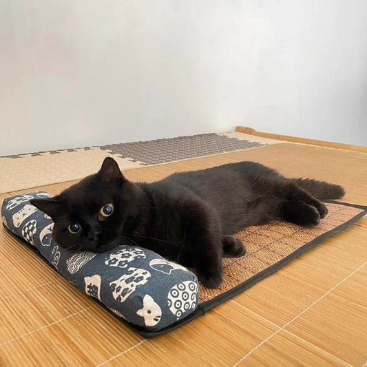 Pet Cooling Mat for Dogs & Cats – Washable, Foldable & Breathable with Pillow