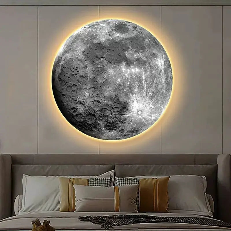 Moon Lamp Wall Art with Tree Silhouette