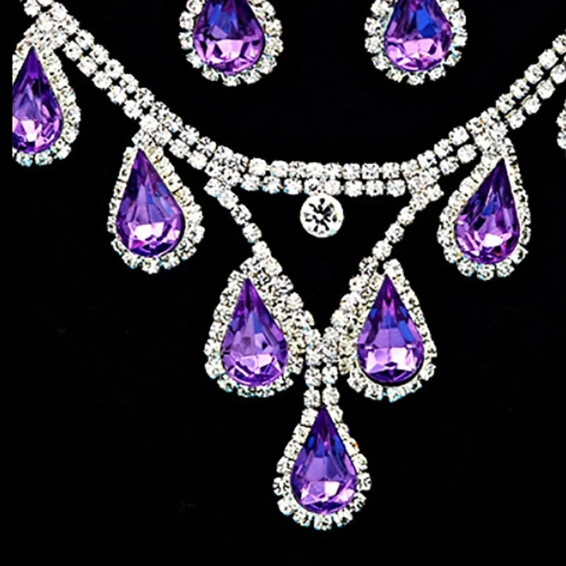 Romantic Crystal Bridal Jewelry Set – Rhinestone Necklace & Earrings for Wedding & Party