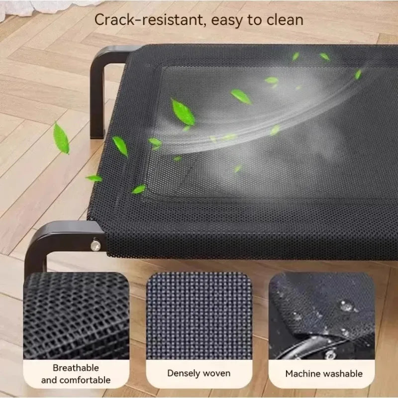 Foldable Elevated Dog Bed – All-Season Camp Cot with Canopy, All Sizes