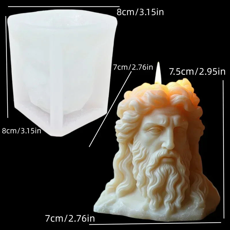 Jesus Horse Cylindrical Scented Candle Silicone Mold Wings Jesus Horse Galloped MoldS Jesus Angel Resin Plaster Mould