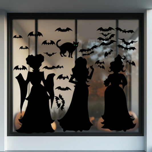 Witch & Bat Window Stickers