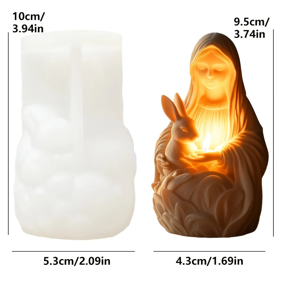 Jesus Horse Cylindrical Scented Candle Silicone Mold Wings Jesus Horse Galloped MoldS Jesus Angel Resin Plaster Mould