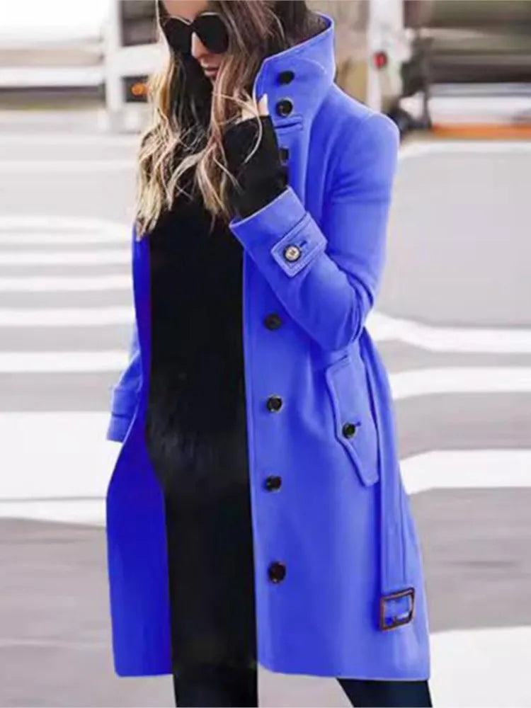 Women's Long Wool-Blend Winter Coat