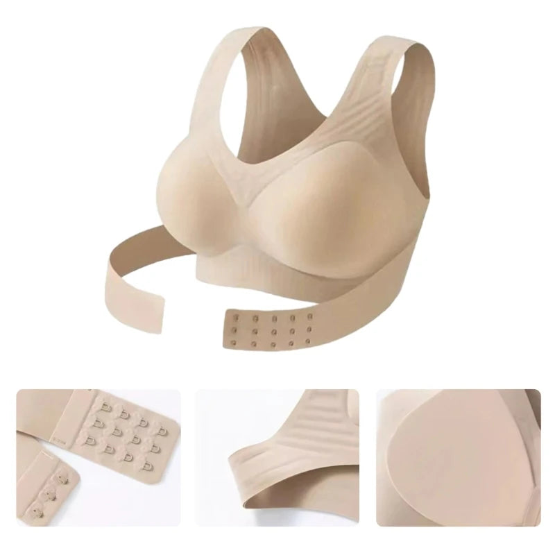 Women's Front Closure Postures Bra Full Coverage Back Support Everyday Wireless Comfortable Unpadded Cup