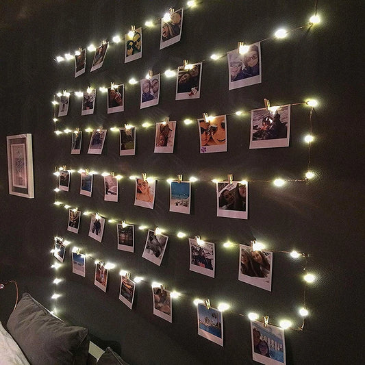 LED Photo Clip String Lights – USB or Battery Powered, Bedroom & Party Decoration