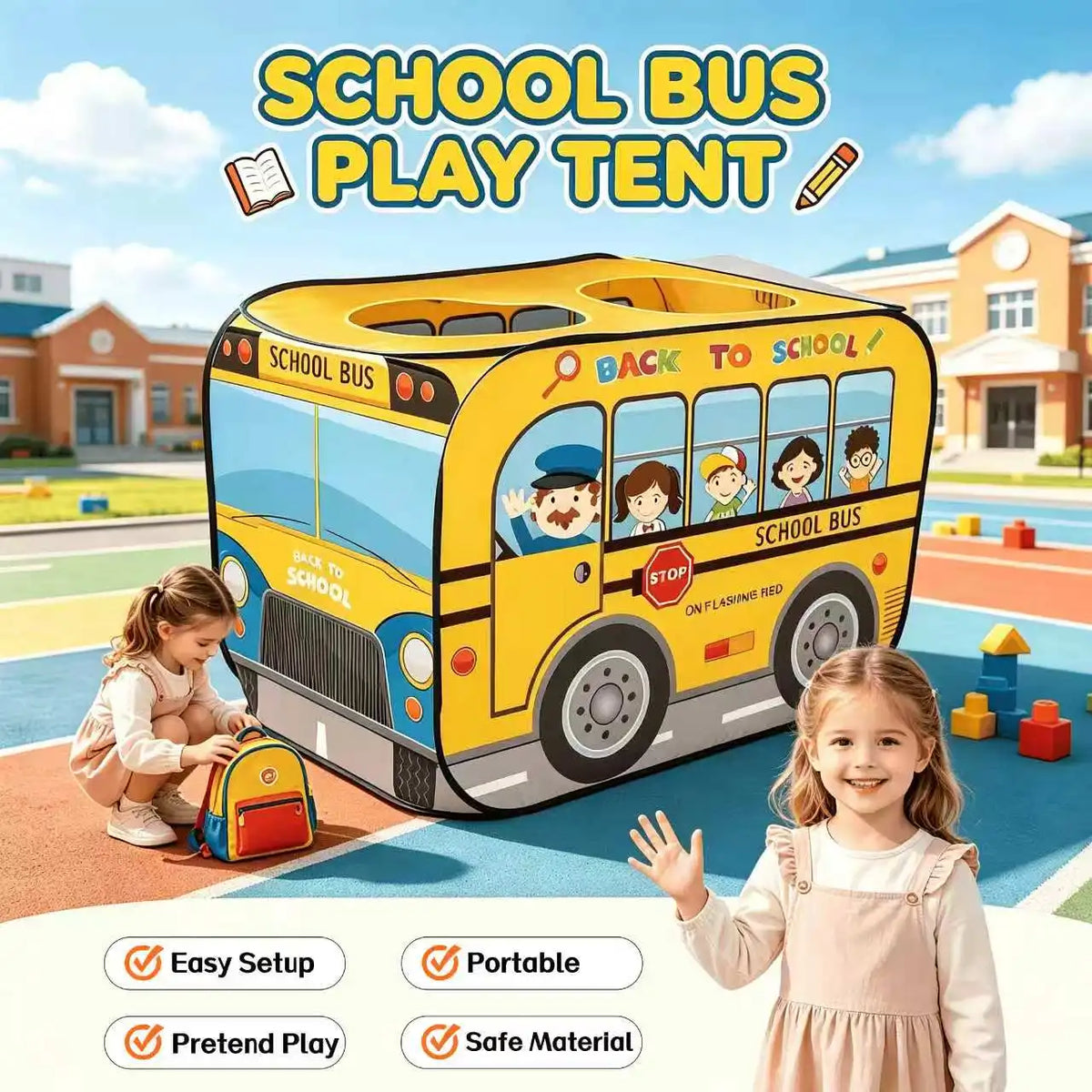 Foldable Car Design Kids Play Tent – Pop-Up Playhouse for Boys & Girls, Beach & Indoor Toy
