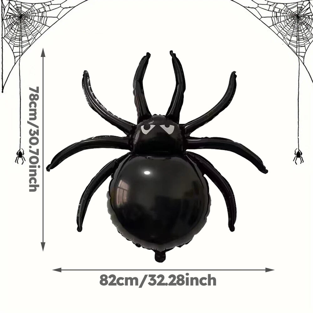 3pcs Large 3D Spider Balloon, Black Halloween Spider Balloons, for Haunted House, Birthday Decorations Gifts