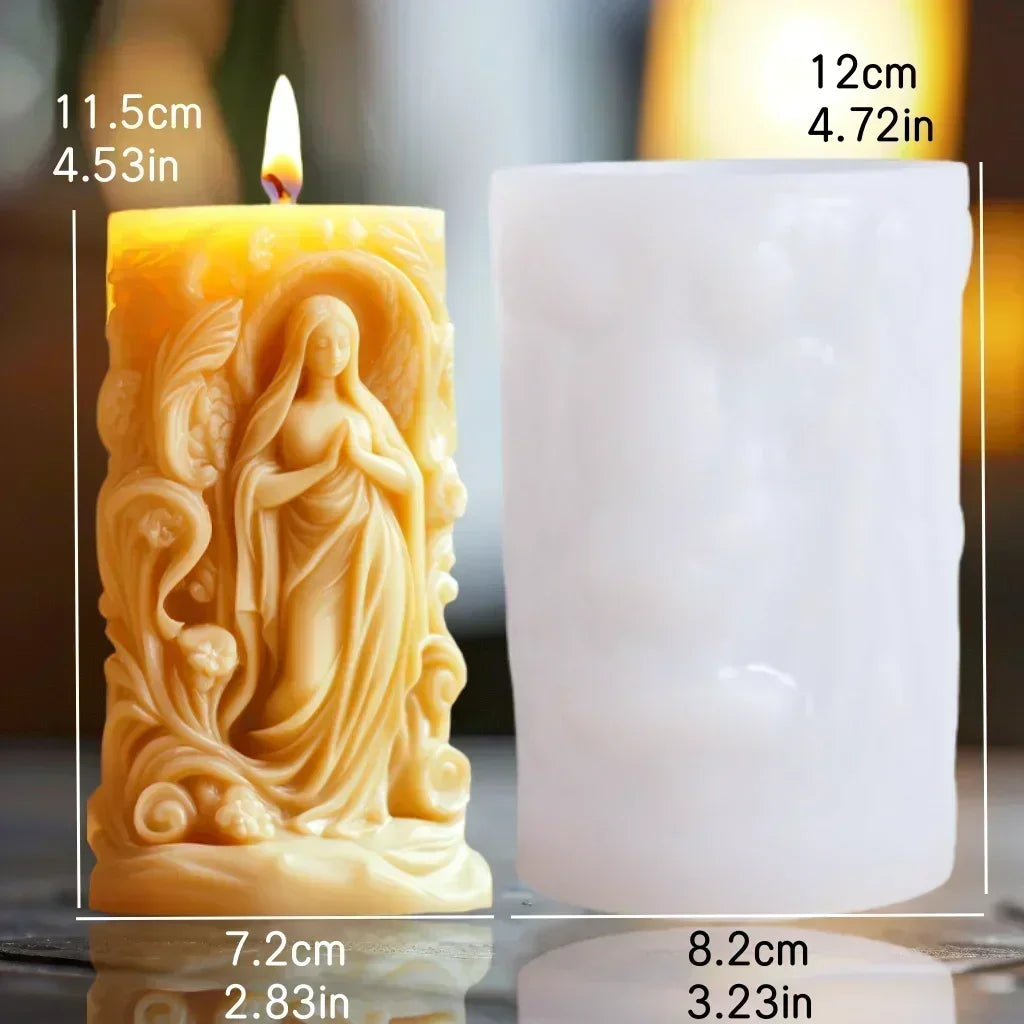 Jesus Horse Cylindrical Scented Candle Silicone Mold Wings Jesus Horse Galloped MoldS Jesus Angel Resin Plaster Mould