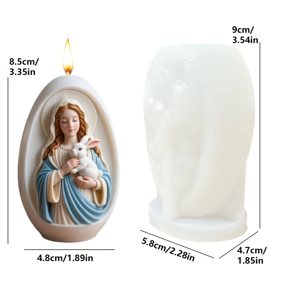Jesus Horse Cylindrical Scented Candle Silicone Mold Wings Jesus Horse Galloped MoldS Jesus Angel Resin Plaster Mould