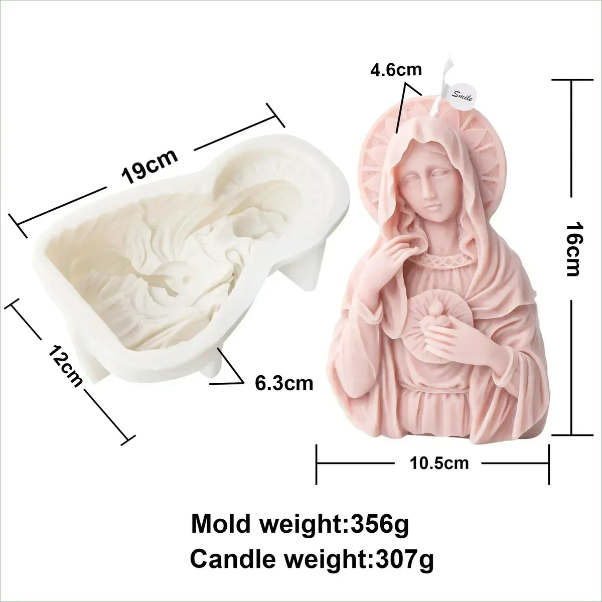 Jesus Horse Cylindrical Scented Candle Silicone Mold Wings Jesus Horse Galloped MoldS Jesus Angel Resin Plaster Mould