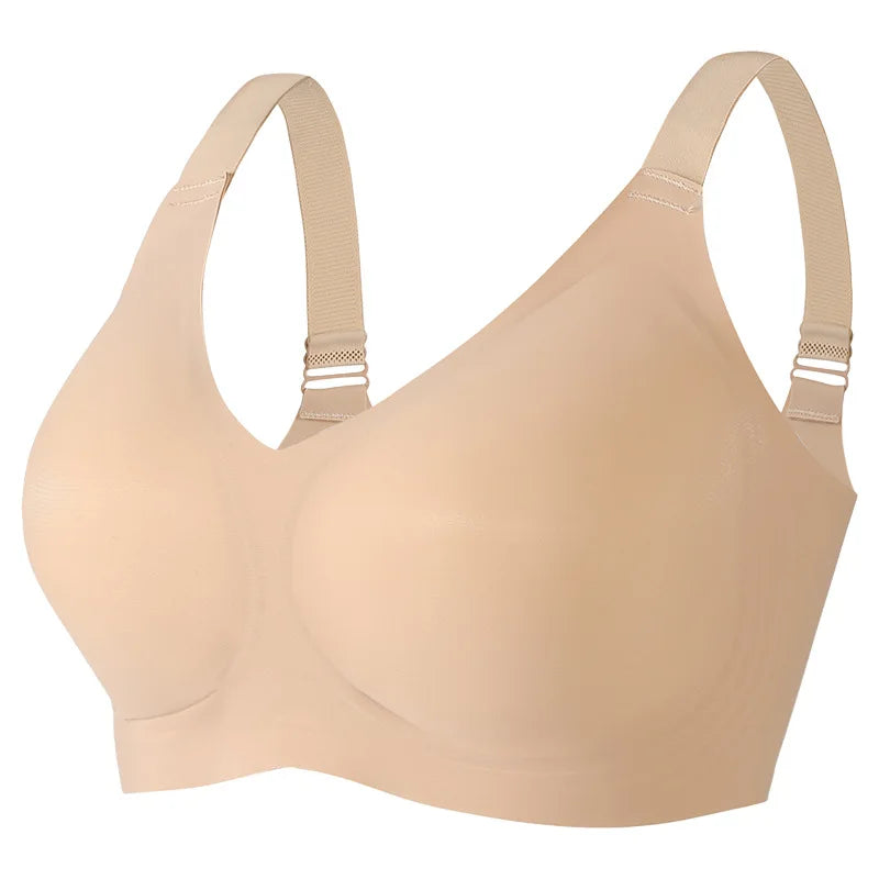 Women Wireless Large Size Bra Seamless Anti-Sagging Correction Gathered Comfortable No Side Breast Projection Push up Bra