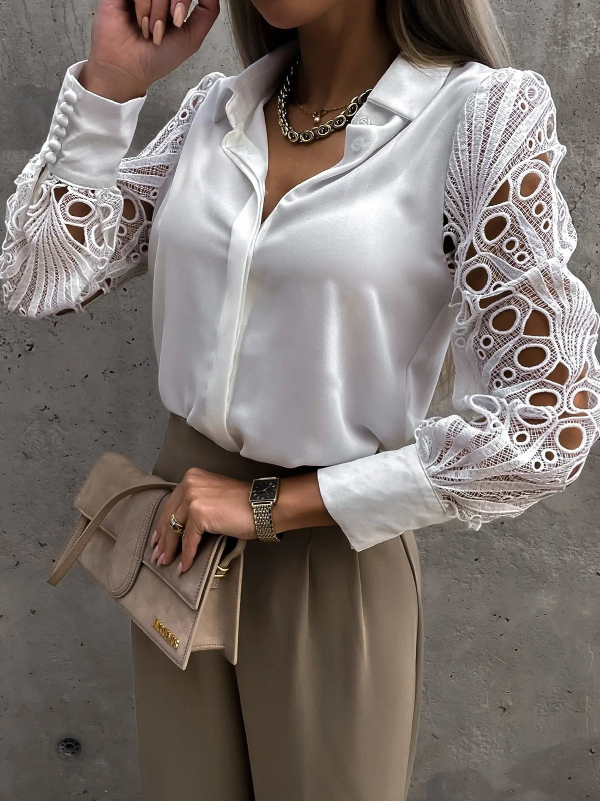 Women's Elegant V-Neck Chiffon Blouse