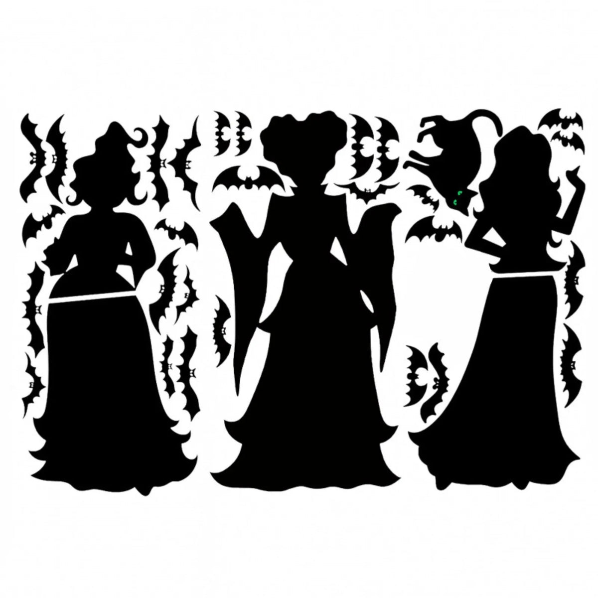 Witch & Bat Window Stickers