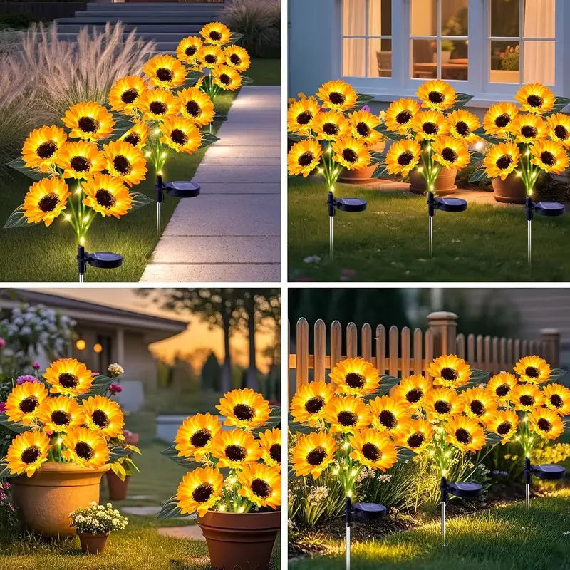Solar Sunflower Garden Lights