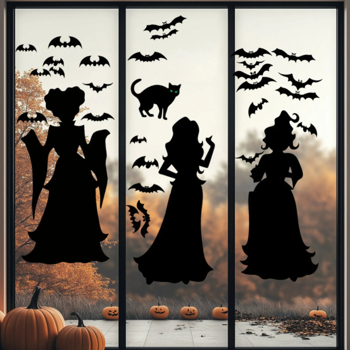 Witch & Bat Window Stickers