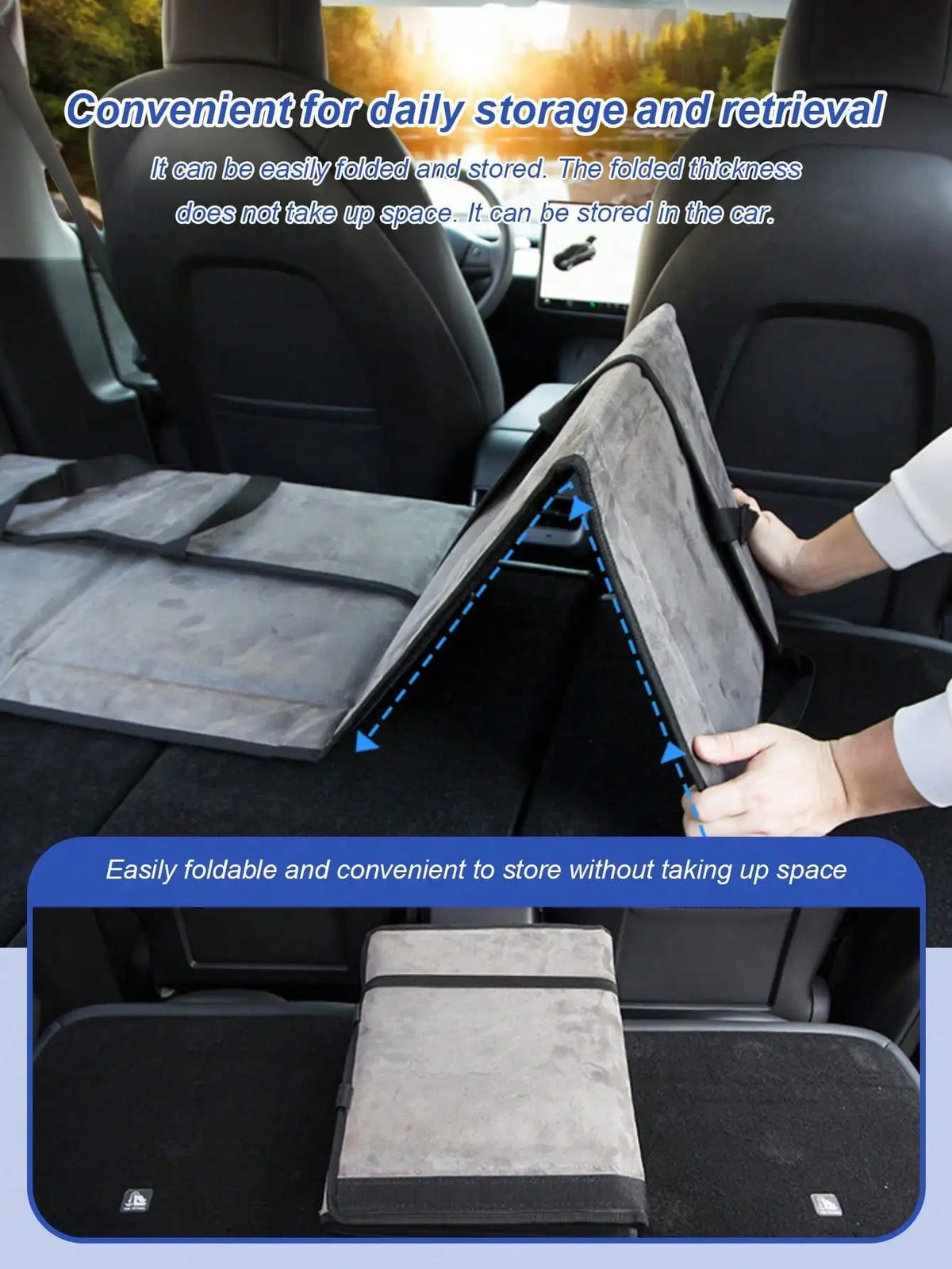 Car Bed Extender – Foldable Sleep Pad for Camping, Road Trips & Overnight Travel