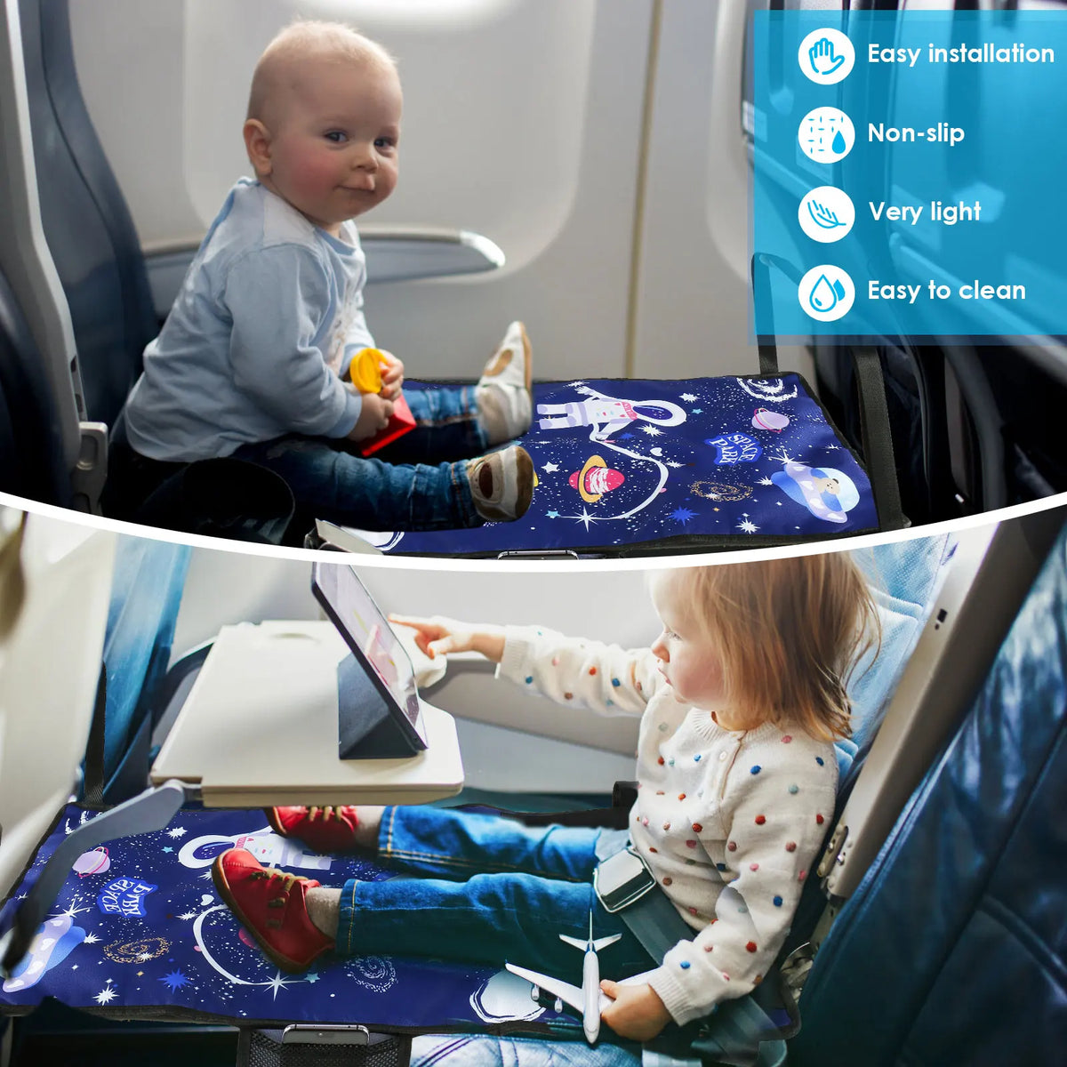 Kids Airplane Seat Extender & Footrest Hammock – Portable Travel Bed for Toddlers