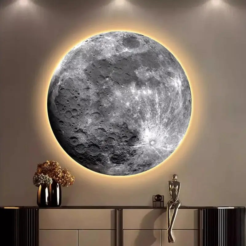 Moon Lamp Wall Art with Tree Silhouette