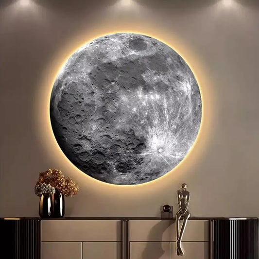 Moon Lamp Wall Art with Tree Silhouette