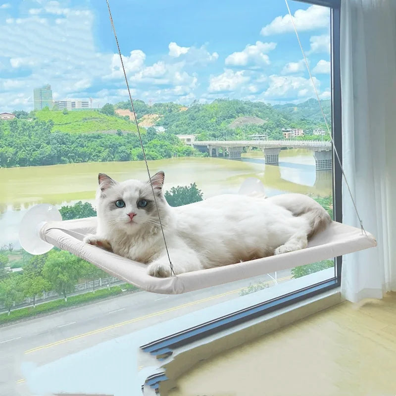 Cat Hammock Window Bed – Hanging Seat with Climbing Frame, Holds Up to 20kg