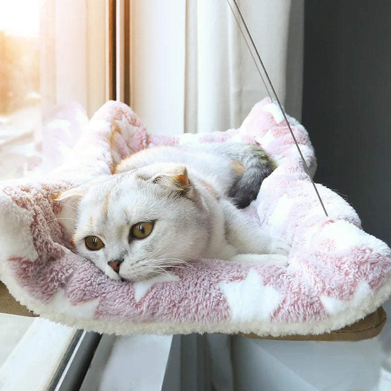 Cat Hammock Window Bed – Hanging Seat with Climbing Frame, Holds Up to 20kg