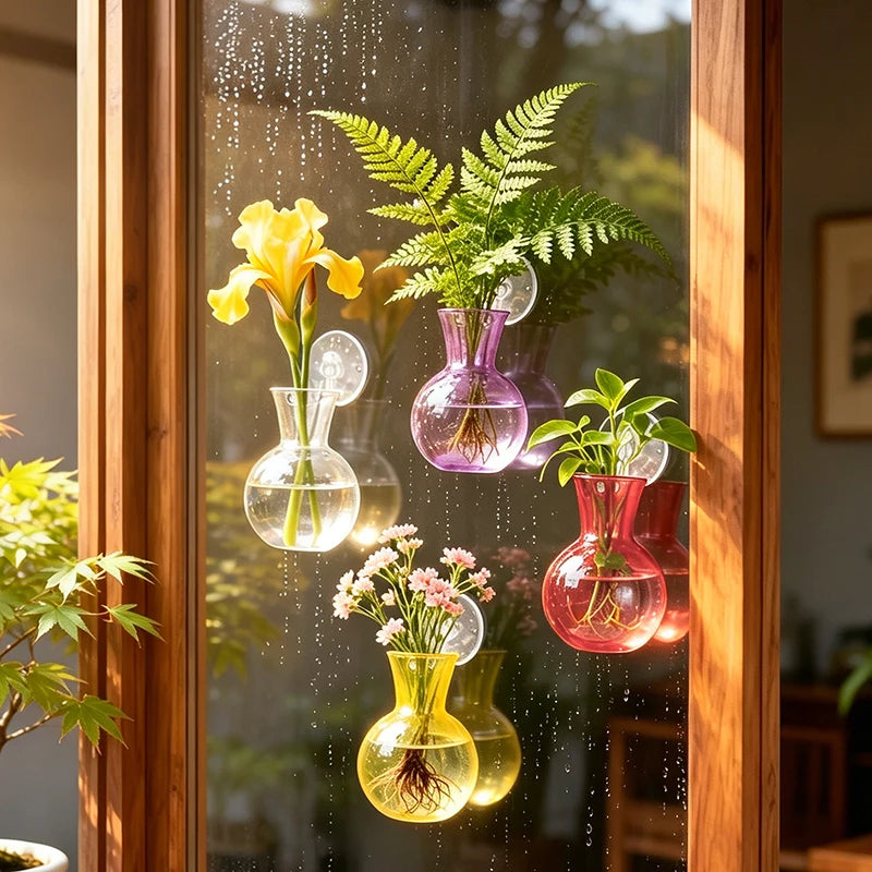 Half-Moon Wall-Mounted Glass Vase & Mini Fish Bowl