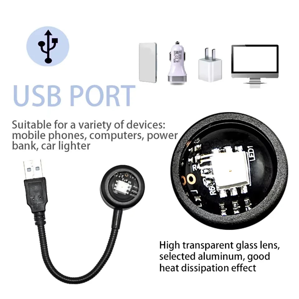 LED Sunset Projection Lamp – USB Mood Light with 14 Modes, 360° Rotation, Bedroom & Living Room Decor