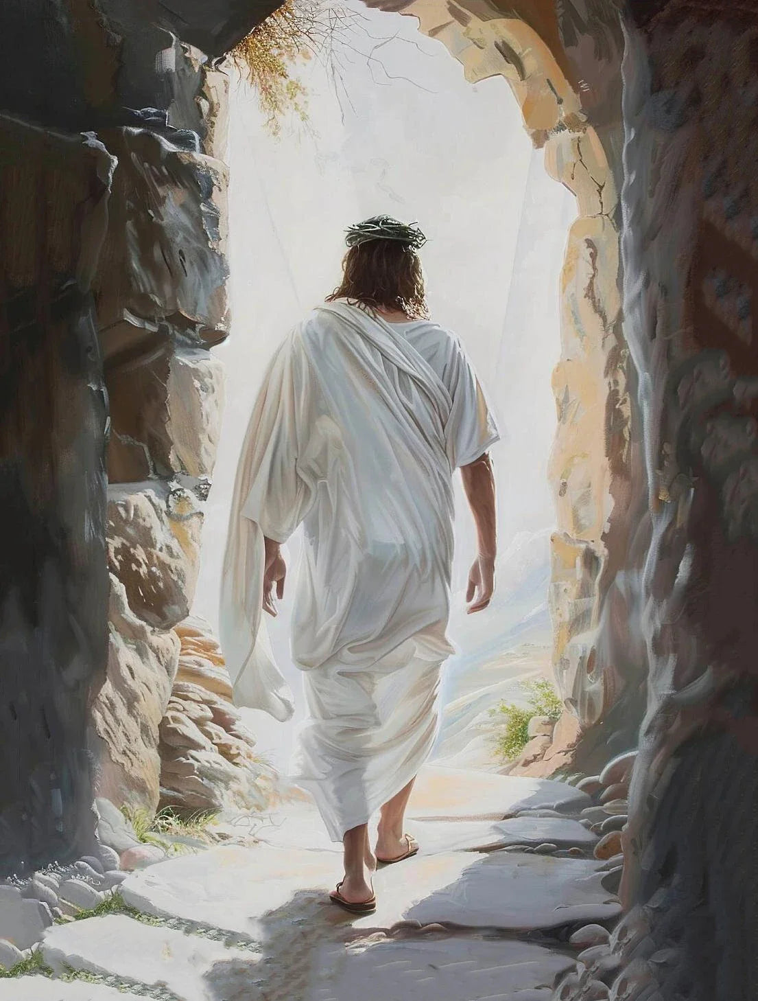 Jesus Christ Walking on Water Hand of God Jesus Portrait Classic Retro Poster Canvas Paintings Wall Art Pictures Home Decor