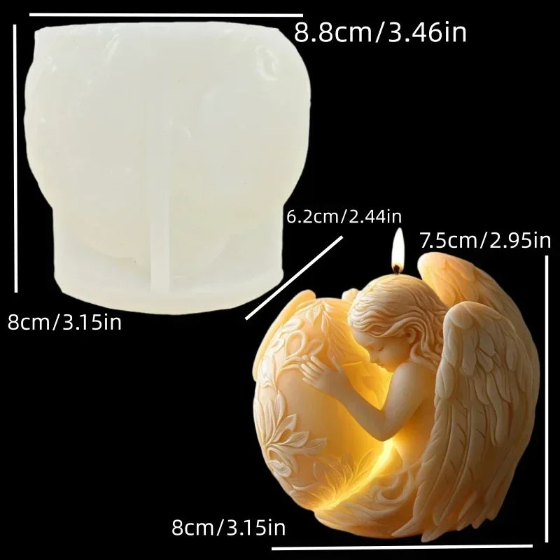 Jesus Horse Cylindrical Scented Candle Silicone Mold Wings Jesus Horse Galloped MoldS Jesus Angel Resin Plaster Mould