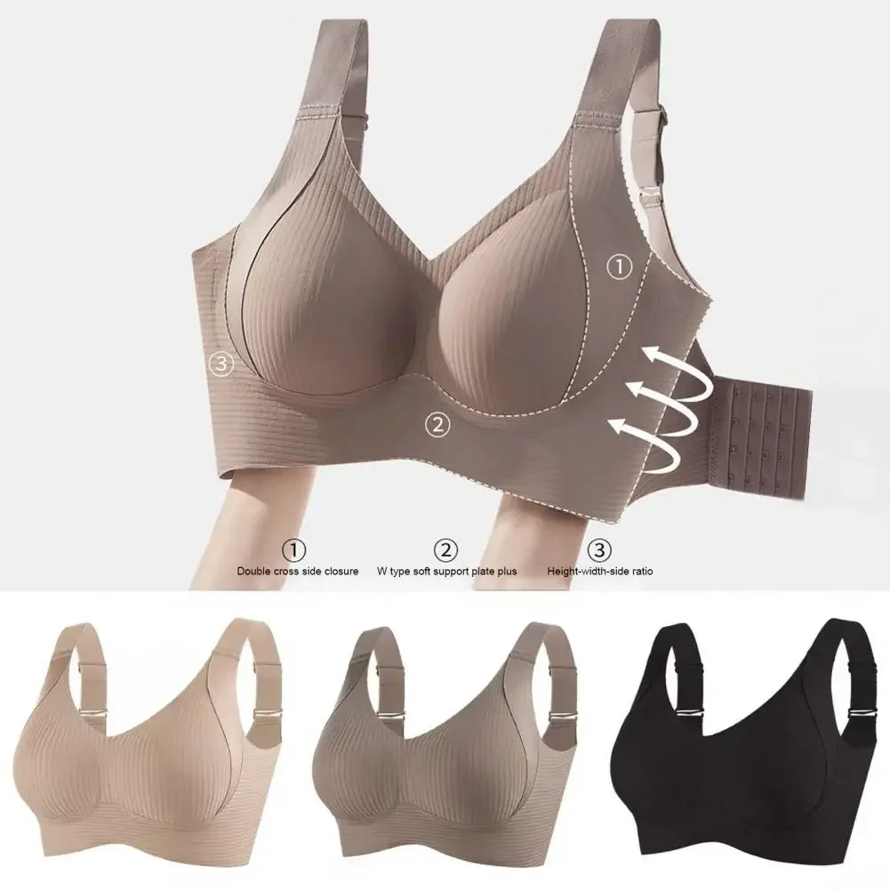 Wire-free Bra Wireless Push-up Bra with Natural Lift High Stretchability for All-day Support Full Coverage Yoga Underwear Vest