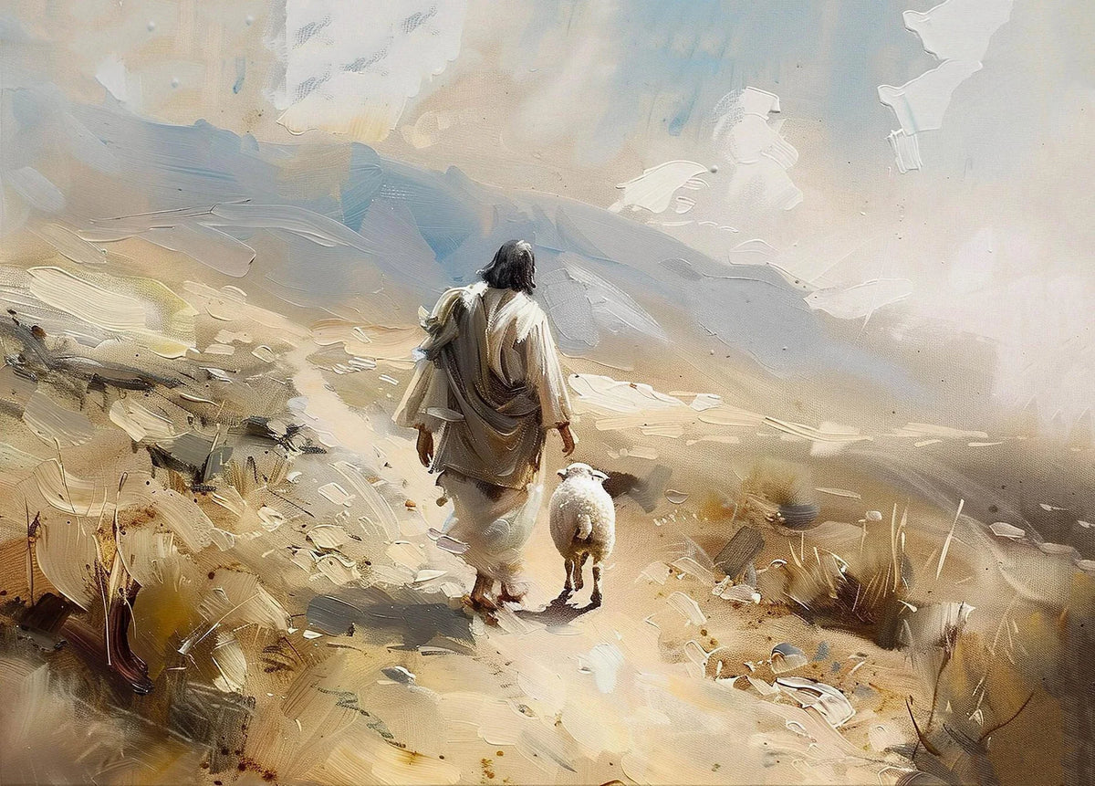 Jesus Christ Walking on Water Hand of God Jesus Portrait Classic Retro Poster Canvas Paintings Wall Art Pictures Home Decor