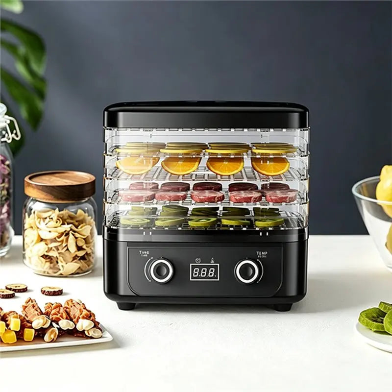 B98A-5-Tier Food Dehydrator Machine 160W Dryer Adjustable Timer & Temperature For Drying Fruits Herbs Jerky