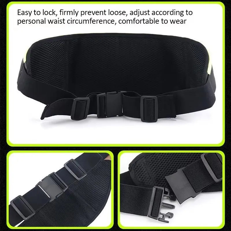 Running Waist Bag Sport Phone Bag Waterproof Reflective Comfortable Adjustable Wear Resistant Belt Bag for Women Men Cycling